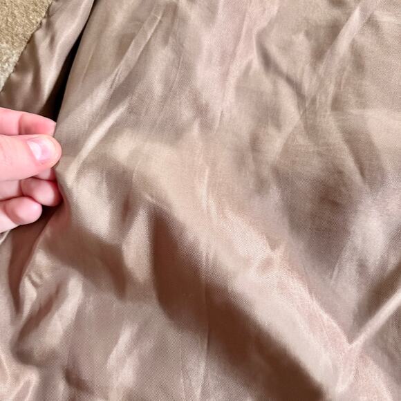 Vintage Time Postmodern Plaid Fleece Shacket Brown Beige Stripes - Picture 11 of 15